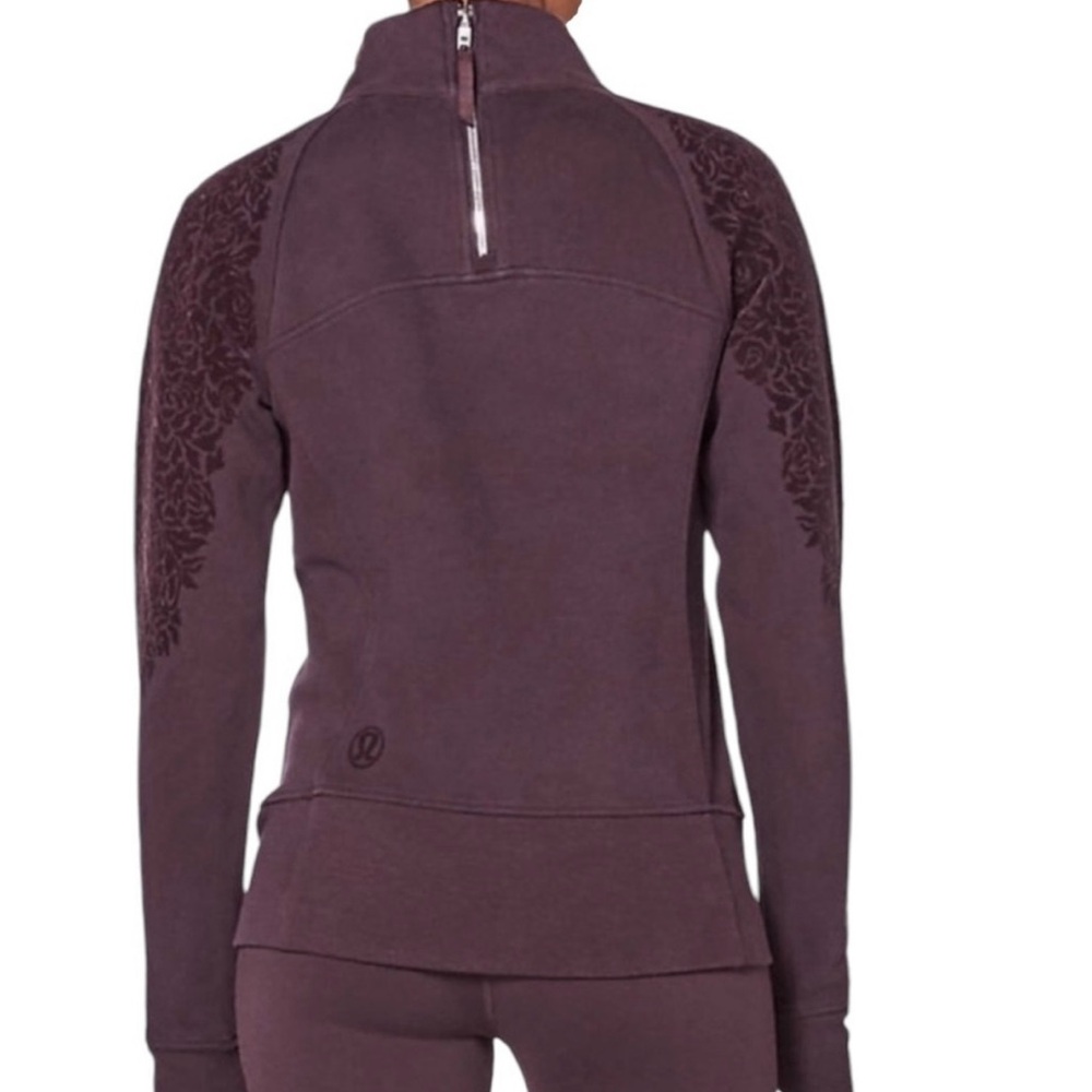 Lululemon Black Cherry Floral Flock Pullover Size 4